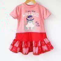 i am the walrus 2T courtneycourtney short sleeve flouncy dress lennon beatles mccartney vintage red 