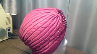 Image 2 of Red Pleated Turban (Trinity Collection)