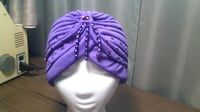 Image 1 of Purple Pleated Turban (Trinity Collection)