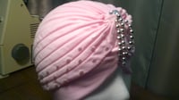 Image 2 of Pink Pleated Turban (Trinity Collection)