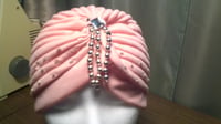 Image 1 of Peach Pleated Turban (Trinity Collection)