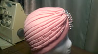 Image 2 of Peach Pleated Turban (Trinity Collection)