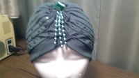 Image 1 of Dark Green Pleated Turban (Trinity Collection)