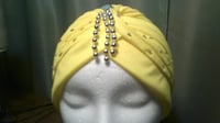 Image 1 of Yellow Pleated Turban (Trinity Collection)