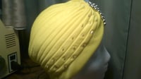 Image 2 of Yellow Pleated Turban (Trinity Collection)