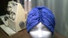 Blue Pleated Turban (Trinity Collection)