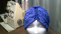 Image 1 of Blue Pleated Turban (Trinity Collection)