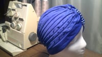 Image 2 of Blue Pleated Turban (Trinity Collection)