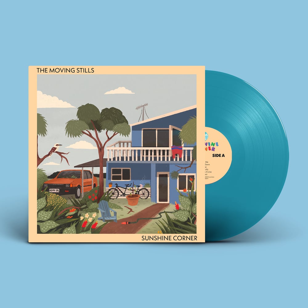 Image of The Moving Stills 'Sunshine Corner' - Blue Vinyl LP Record