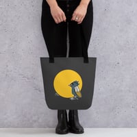 Image 4 of All-Over Print Tote BIRD 3 (Ebony/Yellow)