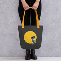 Image 5 of All-Over Print Tote BIRD 3 (Ebony/Yellow)