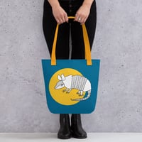 Image 4 of All-Over Print Tote ARMADILLO (Blue)