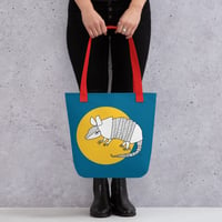 Image 5 of All-Over Print Tote ARMADILLO (Blue)