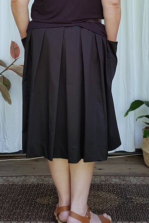 Image of Black sateen Lola skirt