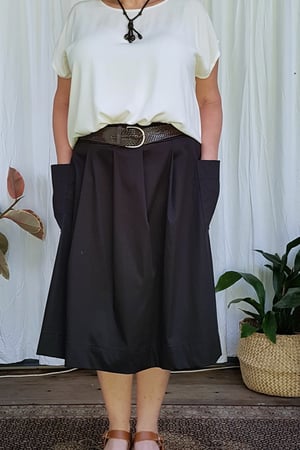 Image of Black sateen Lola skirt