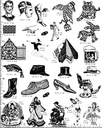 Injuries/NW Eagle/Shoes/Barber/Hats Rubber Stamps P50a