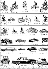 Bikes & Cars Rubber Stamps P51