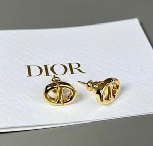 Image of Authentic Christian Dior 2021 SS Cd Navy Studs