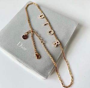 Image of (THIS ITEM JUST SOLD) D I O R  White Enamel Necklace 