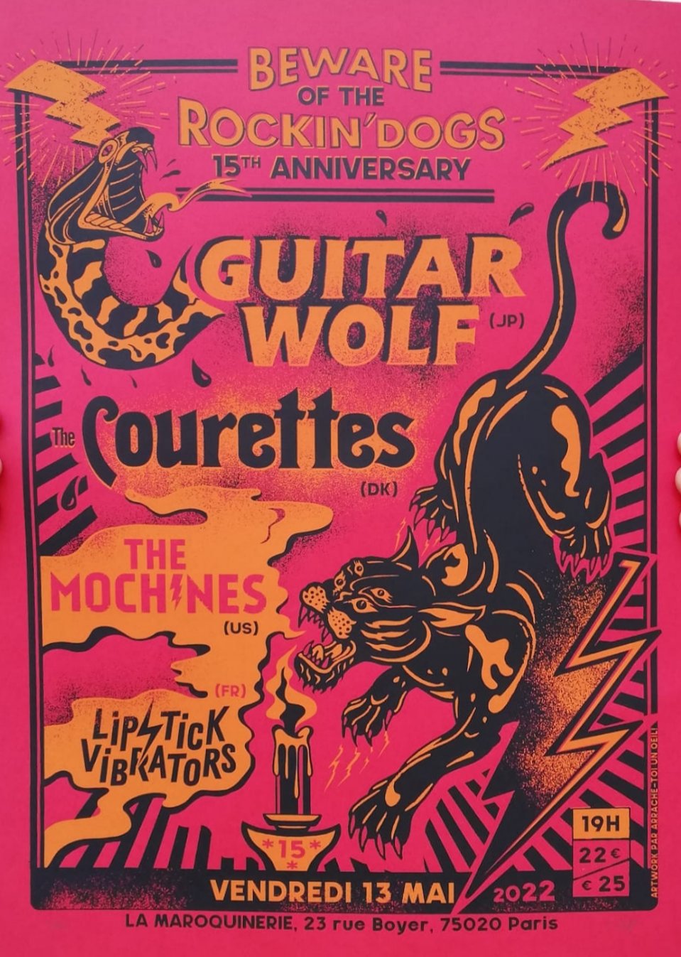 Rocking dogs 15th anniversary ( gigposter Paris 2022)