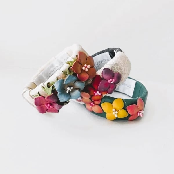 Image of Leather Floral Bracelet