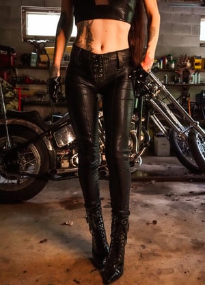 Image of Toxic Vision black Snakebite bullet pants MULTI SIZE