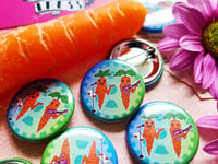 Image 2 of Pin Badge: Carrots at Open-Mic Night 