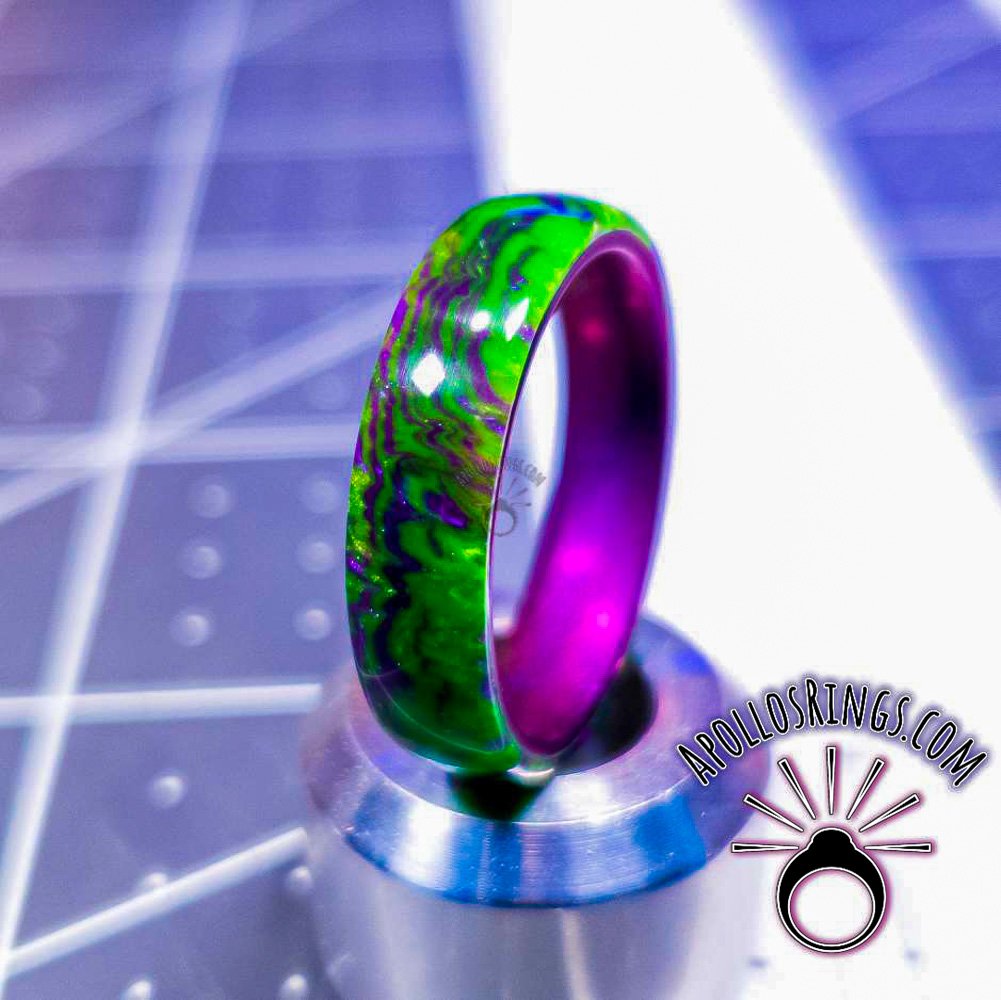 Anodized store titanium ring