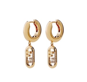 Image of (ITEM JUST SOLD ðŸš«) Fendi Oâ€™Lock Gold Earrings 