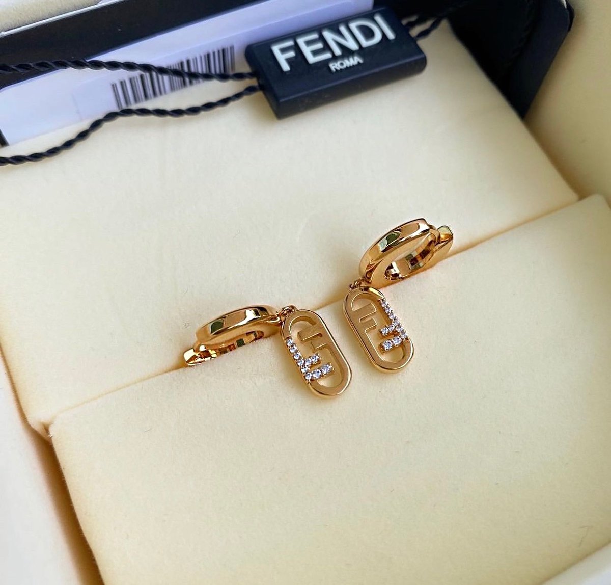 Image of (ITEM JUST SOLD 🚫) Fendi O’Lock Gold Earrings 