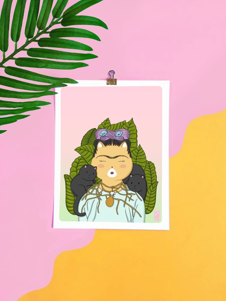 Self Pawtrait with Thorn Necklace and Drumstick