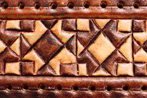 Image of Tooled Barn Quilt Wristlet Keychain