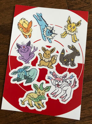 Image of Pokémon Sticker Sheet - Eeveelutions
