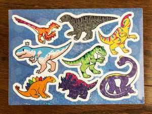 Image of Holo Sticker Sheet -Pride Dinosaurs!