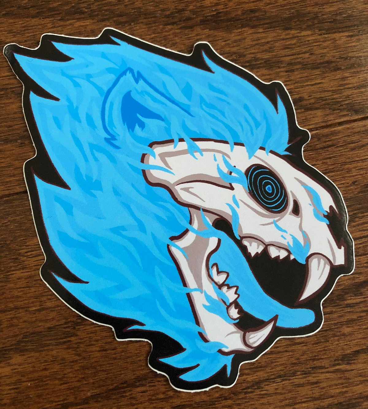 Image of Sticker - Flaming Lion Skull