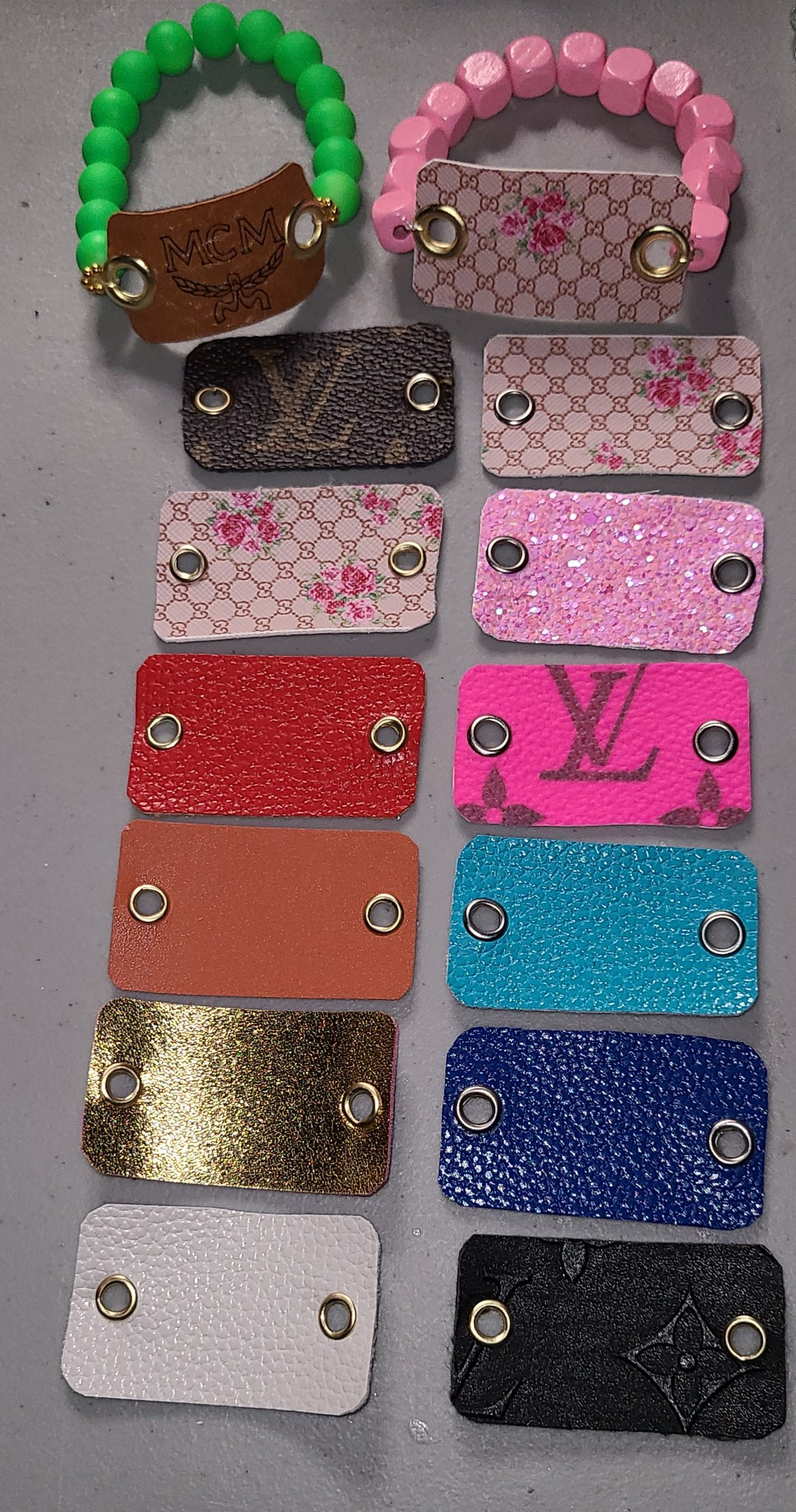 Image of Faux Leather Bracelet Tags