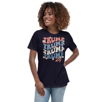 Image 1 of Retro Trump 24 Flowers Women's Relaxed T-Shirt