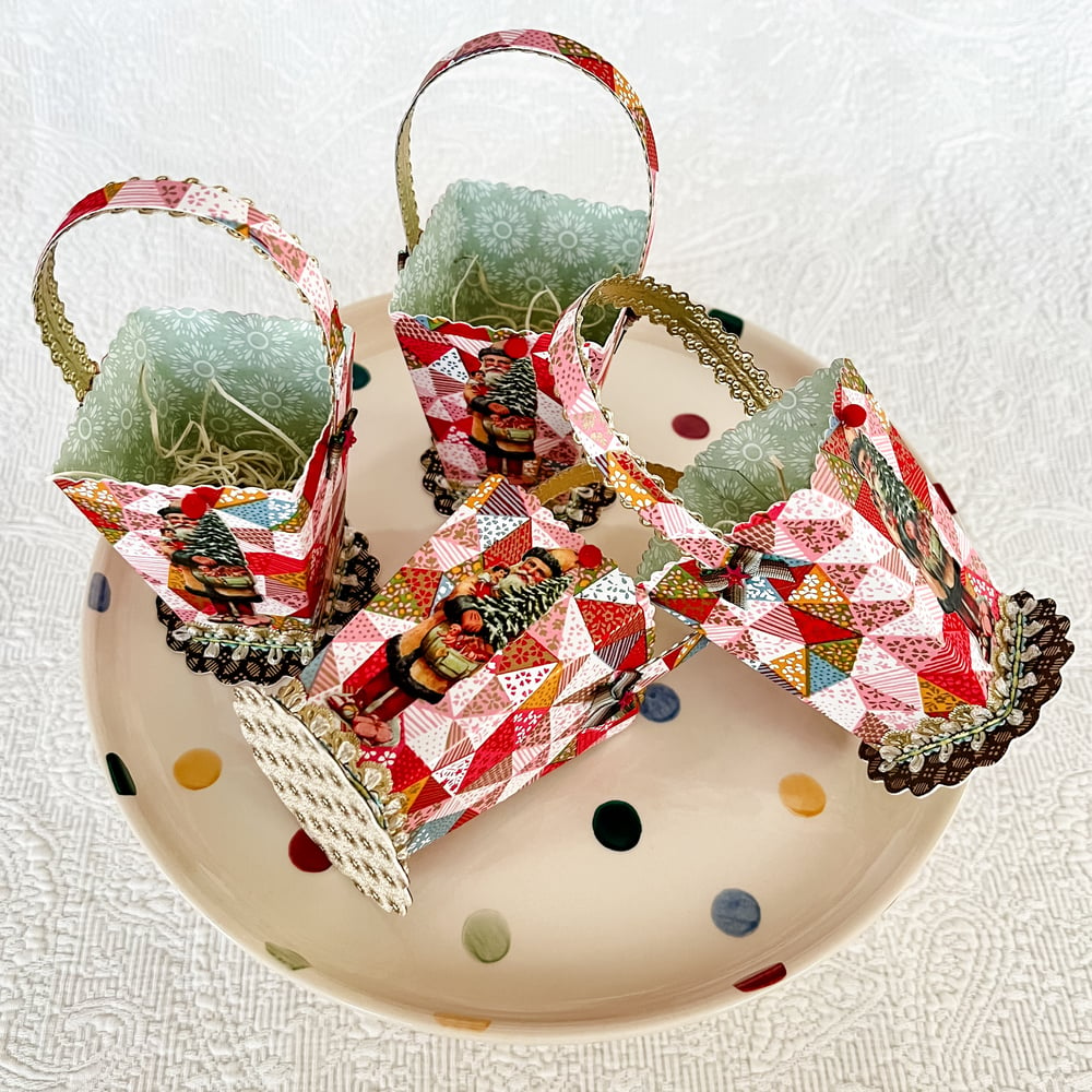 Image of Patchwork Santa Basket