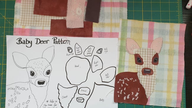 Baby Deer slow stitch kit