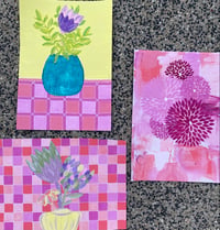 Image 2 of Fab Flowers series on paper - ready to frame  