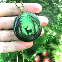 Image 3 of Stag in Enchanted Forest Pendant