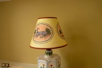 Image 4 of Oval Paintings - Tapered Empire Lampshade - Terracotta Trim