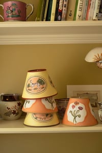 Image 3 of Oval Paintings - Tapered Empire Lampshade - Terracotta Trim