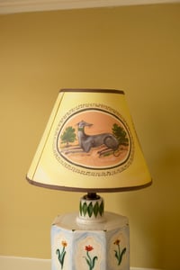 Image 3 of Oval Paintings - Tapered Empire Lampshade - Brown Trim 