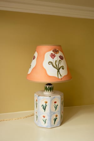 Image of Trio of Tulips - Tapered Empire Lampshade - Beige trim