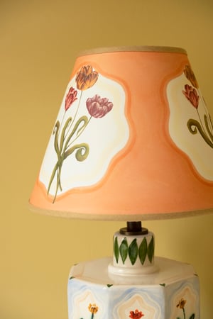 Image of Trio of Tulips - Tapered Empire Lampshade - Beige trim