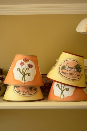 Image of Trio of Tulips - Tapered Empire Lampshade - Beige trim