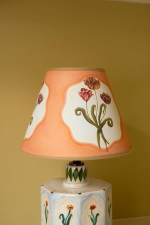 Image of Trio of Tulips - Tapered Empire Lampshade - Beige trim