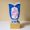 A Woman with her Whippet - Romantic Vase with Pink Lustre