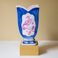Image 2 of A Woman with her Whippet - Romantic Vase with Pink Lustre